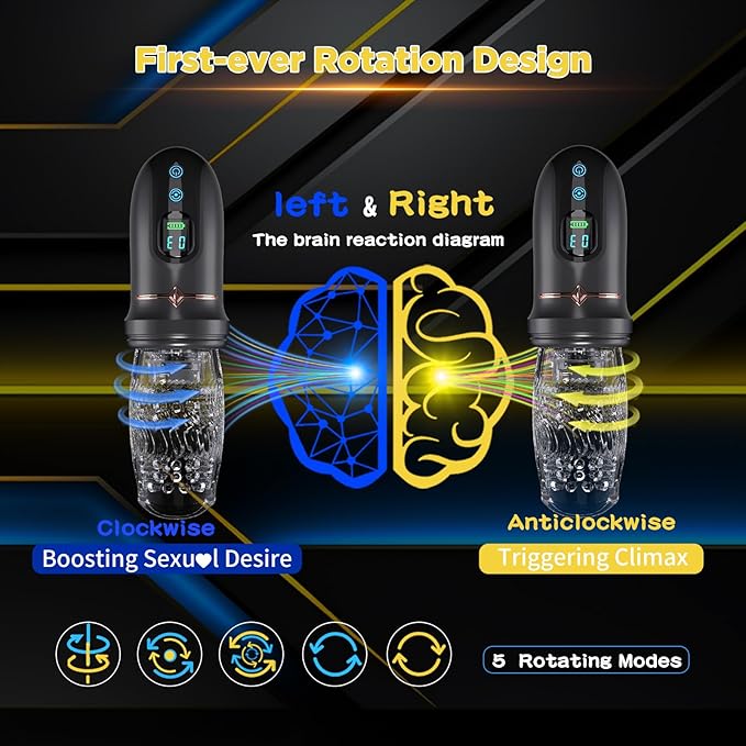 【Discreet Shipping】YUNPSO™ Male Masturbator Adult Sex Toys for Men - Automatic Thrusting Rotating Vibrating Blowjob Sex Machine Sex Toy Stroker Penis Vibrator, LITLLS LCD Display Masturbators Pocket Pussy for Men