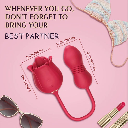[Confidential Delivery] Elegant Rose-Inspired Automatic Retractable Decompression Device - Multi-Feature Relaxation Tool with 9 Vibration Modes
