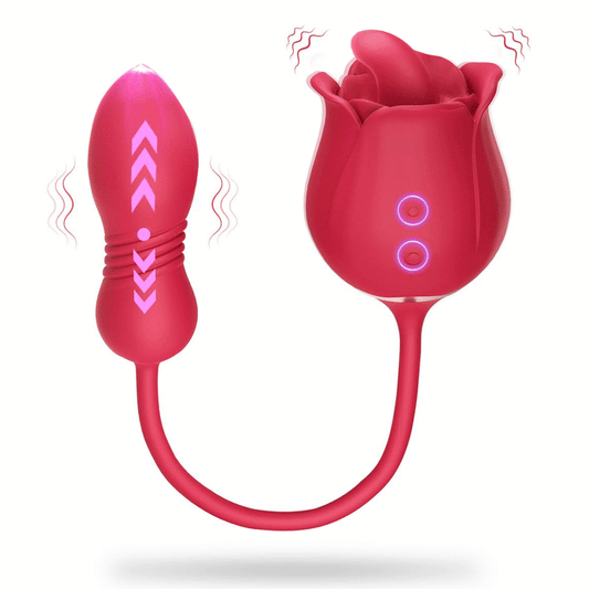 [Confidential Delivery] Elegant Rose-Inspired Automatic Retractable Decompression Device - Multi-Feature Relaxation Tool with 9 Vibration Modes